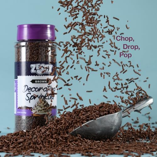 Chocolate Sprinkles – 10 oz Dessert Toppings for Ice Cream, Cake & Cookies – Chocolate Jimmies for Cupcakes, Sundaes, Brownies, Baking & Cake Decorations