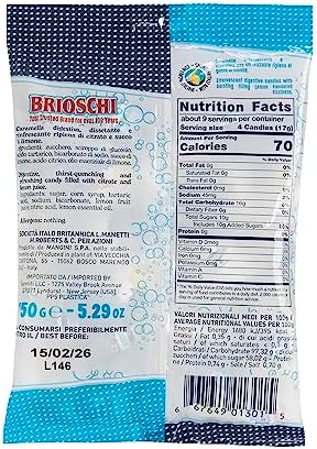 Brioschi Lemon Flavored Effervescent Fizzy Digestive Italian Candies (5.29 oz)