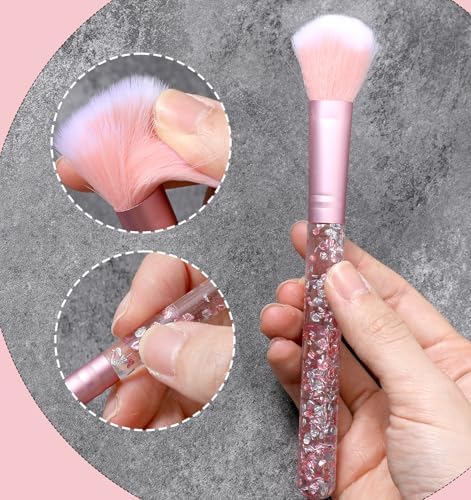 Bling Pink Makeup Brushes, 7Pcs Glitz and Glam Makeup Brush Set for Girls WomenPink Bedazzled with Sequins Handle, Professional for Blending Foundation Eye Shadow Blush, Ideal Gift for Girls