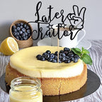 Later Traitor Cake Topper, Relocating/Going Away/Job Change/Retirement/Last Day Office/Farewell Party Decoration - Black Glitter