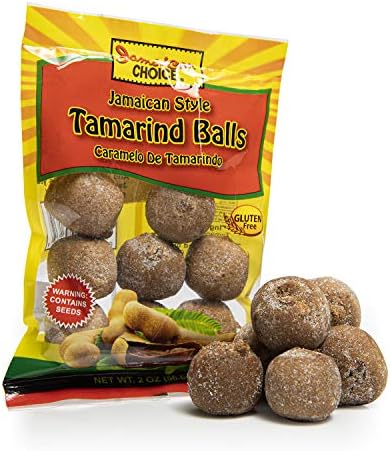 Jamaican Style Tamarind Balls, Sweet And Sour, Caramelo De Tamarindo (2 oz Bags) 3-Pack