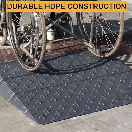 OrangeStar Portable Wheelchair Ramp, 1"/2"/3"/4"/5"/6" Rise Extensible Threshold Ramp for Wheelchair, Scooter, Home Steps, Stairs, Entry, Doorways