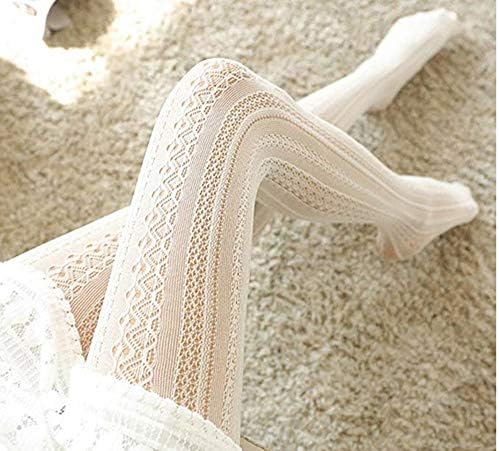 SurBepo Women Fishnet Hollow Out Knitted Patterned Thick Warm Stockings Tights Vertical Strips Pantyhose For Female