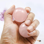 RCSTOONE 1.2 inches Natural Rose Quartz Healing Baoding Balls for Meditation and Relaxation, Small Pink Chinese Medicine Ball for Hand Therapy, Exercise, and Stress Relief, Box-Packed M60