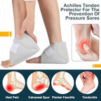 1 Pcs Heel Protector for Pressure Sores Boot Sheepskin Heel Pad Soft Foot Cushions Pad Adjustable Foot Pillows with Securing Strap for Protect Feet Ankle Pressure Bed Sores(Creamy White)