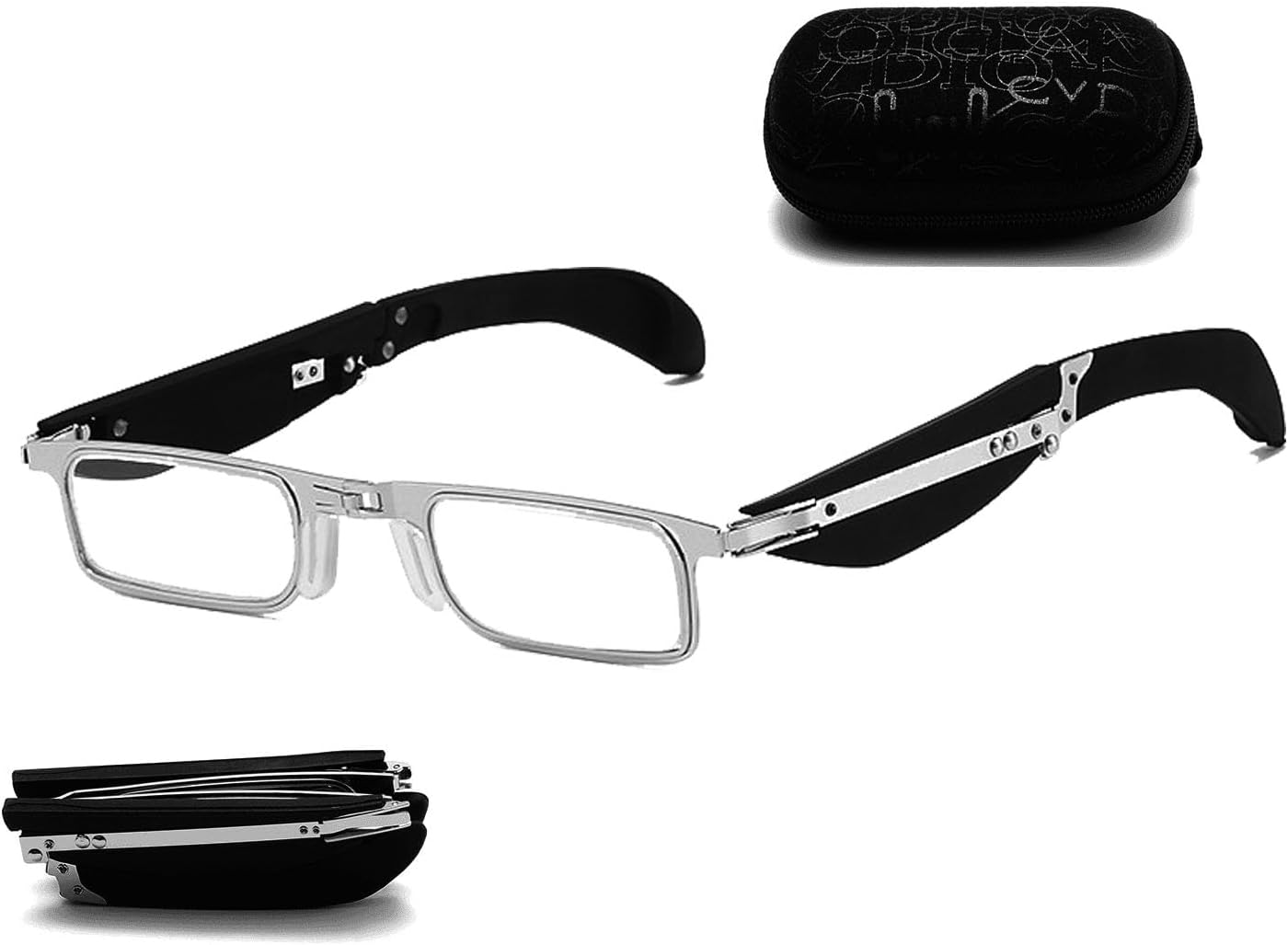Foldable Anti-Blue Light Reading Glasses with Case,Portable Foldable Reading Glasses for Men Women, Anti Eyestrain