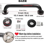 2 Pack 12 Inch Oil Rubbed Black Shower Grab Bar, iMomwee Stainless Steel Elderly Safety Bars, Bathroom Shower Balance Bar, Hand Rail Support, Handicap Senior Disabled Assist Bath Handle (1" Diameter)