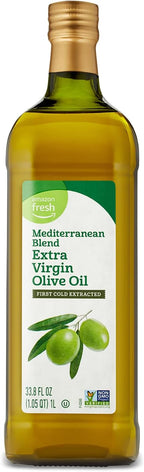 Amazon Fresh, Extra Virgin Olive Oil Mediterranean Blend, First Cold Extracted, 33.8 Oz