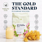 HAPPY FOX Organic Sea Moss Raw Gold - Makes 75oz of Seamoss Gel Rich in Vitamins & Minerals, Certified Non-GMO, Wildcrafted, Sundried Superfood - 3.5 oz Bag