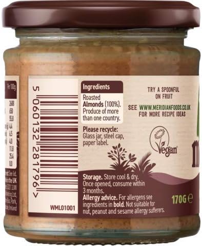 Meridian 100% Smooth Almond Butter 170G by Meridian