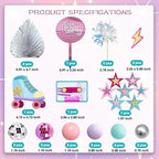 40pcs Roller Skate Cake Toppers 80s 90s Disco Ball Cake Decorations, Retro Girl Birthday Decor with Mini Balls for Skating Theme Party Supplies