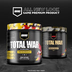 REDCON1 Total War Pre Workout, Strawberry Kiwi - L Citrulline, Malic Acid, Green Tea Leaf Extract for Pump Boosting Pre Workout for Women & Men - 3.2g Beta Alanine to Reduce Exhaustion (30 Servings)