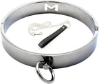 BDSM Collar Metal Choker with Fetish Nipple Clamps and Clit Clip M letter Necklace for Women Men SM Breast Stimulation Sex Toys for Women and Men Couple (Diameter:4.72 inch/12 cm, Silver-0)
