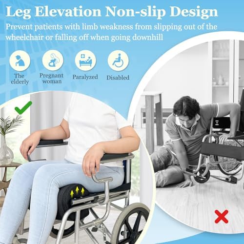 Wheel Chair Cushions for Seniors Pommel Wedge Wheelchair Seat Belt to Prevent Forward Sliding Transport Chair Safety Strap Dementia Patient Leg Support Improves Positioning Harness Cushion