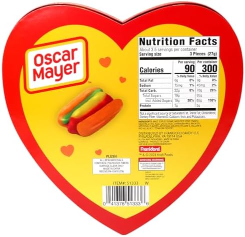 Oscar Mayer Hot Dog Heart Box with Gummy Candy