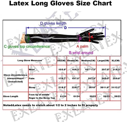 EXLATEX Women's Latex Black Long Gloves Outfits