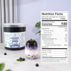 Soeos Blueberry Popping Boba, 6.6 lbs (3Kg), Bursting Boba Pearls for Bubble Tea, Beverages, Shakes, Desserts, Smoothie and Ice Cream Topping, Ready to Serve
