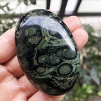 Fekuar Oval Natural Kambaba Jasper Palm Stone, Polished Worry Pocket Stones Healing Crystal for Therapy Geometry Chakra Balancing
