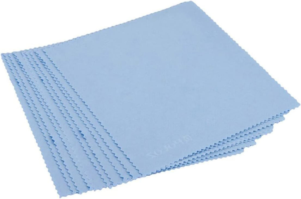 jojofuny 80pcs Microfiber Cleaning Cloths for Glasses Jewelry Camera Lenses Screen Blue No Scratch Reusable