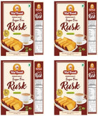 Midbreak No Added Sugar Rusk - 200gm (Pack Of 4) | Handmade & Crispy Toast With | Eggless & Healthy Teatime Snack | Authentic Indian Elaichi Rusks