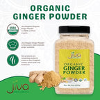 Organic Ginger Powder 8oz – USDA Organic, Gluten Free, Non-GMO Ground Ginger For Cooking, Baking, Tea & More, 100% Raw & Natural by Jiva Organics