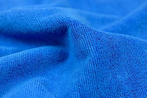 CARCAREZ Premium Microfiber Detailing Towels, 340 GSM Lint Free Car Buffing Waxing Polishing Drying Towels (6, Blue, 16x16 Inch)