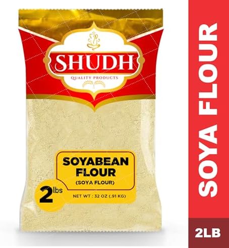 Shudh SOYABEAN FLOUR (SOYA FLOUR) 2 LB ~ All Natural | Vegan | Gluten Friendly | Non-GMO