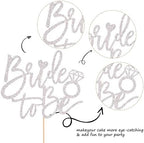 1 Pack Bride to Be Cake Topper Silver Glitter Ring Cake Pick Bride to Be Cake Decoration Wedding Bachelorette Bridal Shower Theme Party Cake Decoration Supplies