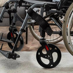 2 Pack 8 Inch Wheelchair Front Wheels Replacement with Front Fork Drive Front Castor Solid Replacement Wheels for Wheelchairs, Rollators, Walkers(Black, 8 Inch)