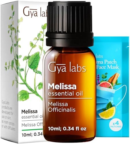 Melissa Oil for Herbaceous Scent & Sandalwood Essential Oils for Diffuser Set - Aromatherapy Grade Essential Oils Set - 2x10ml - Gya Labs
