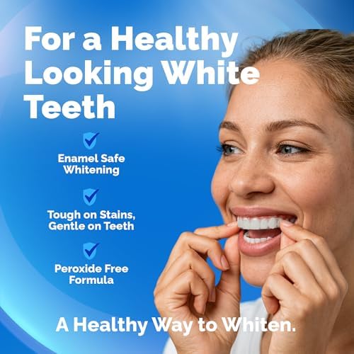 Teeth Whitening Strips for Sensitive Teeth and Gums - Peroxide Free and Enamel Safe with Coconut Oil for Gentle and Whiter Teeth - 7-Day Treatment White Strips with Non-Slip and Dry-Strip Technology