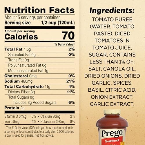 Prego Traditional Pasta Sauce, 67 oz Jar