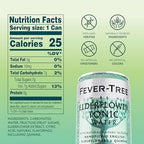 Fever Tree Elderflower Tonic Water - Premium Quality Mixer - Refreshing Beverage for Cocktails & Mocktails. Naturally Sourced Ingredients, No Artificial Sweeteners or Colors - 150 ML Cans - Pack of 3
