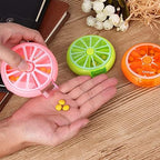 Portable Mini 7 Day Weekly Circular Shape Rotary Cute Fruit Style 3-Compartment Pill Organizer Box (Mixed Color)