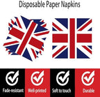 40pcs British Party Napkins UK Flag Napkins British Flag Party Napkins British Flag Party Supplies Union Jack Paper Napkins England Flag Paper Luncheon Napkins for Union Jack Party Decorations