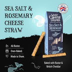 West Country Legends Sea Salt & Rosemary Cheese Straws 100g – Traditional Cheddar Cheese Straws with Sea Salt and Rosemary – Oven Baked Breadsticks Made with Butter Puff Pastry – Savory Bread Sticks Snacks Gourmet Bakery Treat – Pack of 2
