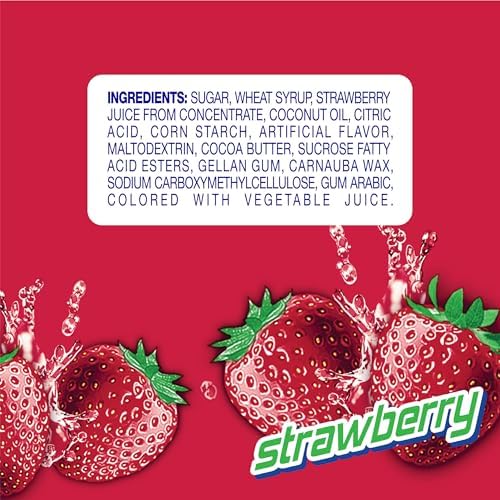 Mentos Strawberry Chewy Mint Candy Roll, 14 Pieces Per Roll, 6 Count Party Pack