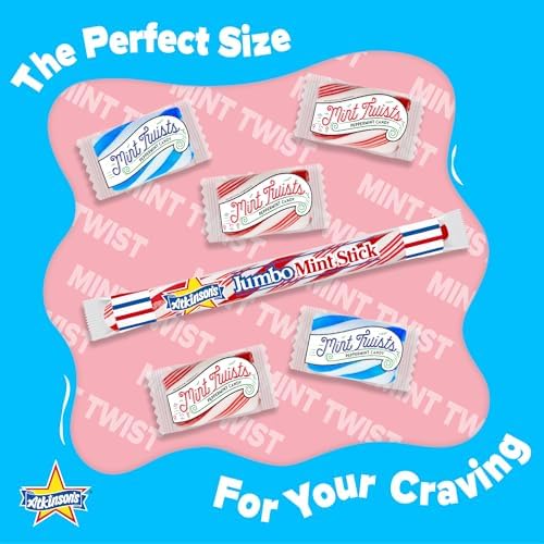 Atkinson's Natural Mint Twists - Peppermint Red & White Candy - Gluten Free, Kosher, Vegan - 2 lb. Laydown Bag
