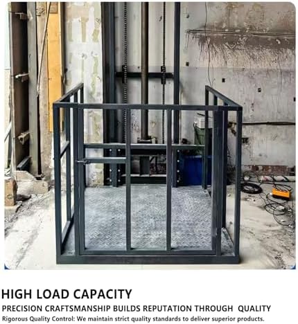 1-Ton/2200-Pound Capacity Electric Lift Table, Wall-Mounted Freight Elevator for Factory, Warehouse, and Home Use, 9.8-Foot Lift Height Hydraulic Lift Track Crane(6.5FT Lifting Height)