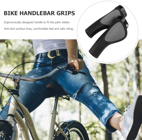 Bike Handlebar Grips Rubber Anti-Slip Cover Set Sturdy Cycling Handle Grips for Mountain and Road Bikes for Improved Control and Comfort
