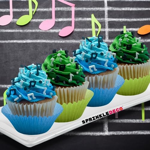 Music Notes Jazz Cookie Cupcake Cakes Semi-Sweet Edible Confetti Decorations Sprinkles Desert Jimmies Toppers 4oz