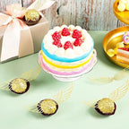 50 Golden Chocolate Wings Cupcake Toppers, Chocolate Cake Decoration, Angel Wings Wizard Cupcake Top Cover, Edible Wafer Decorations for Birthday/Wedding/Anniversary/Wizard Party