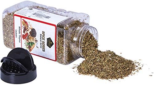 Cerez Pazari Dried Thyme Whole Leaves, Premium Grade Natural Thyme, Freshly Packed Seasonings, Non-GMO, Gluten-Free, No Preservatives, 6.35 oz.
