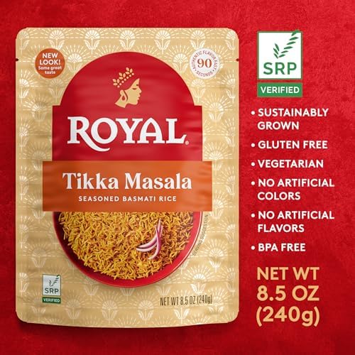 Royal Tikka Masala Basmati Rice - Ready to Heat Microwavable Pouch, 8.5 oz (Pack of 6)