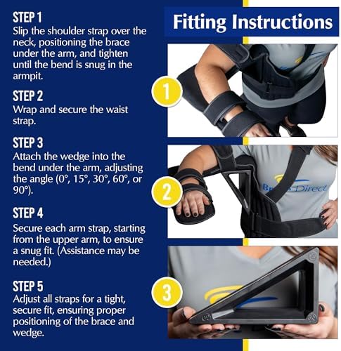 Deluxe Shoulder Abduction Brace - Rotator Cuff Repair, Frozen Shoulder, Post Surgery Immobilizer with Adjustable Wedge L3960