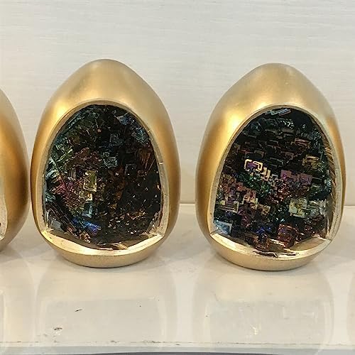 KatLin Natural Rainbow Bismuth Ore Egg Quartz Crystal geode Mineral Specimen 1pc Ornaments