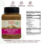 Pride of India Korma Meat Masala – 7 oz | Seasoning Spice Blend for Fresh Chicken, Mutton, Chop Meat, Lamb Curry, Biryani, Kebab & Marinades | Korma Masala in a Reusable Medium Jar