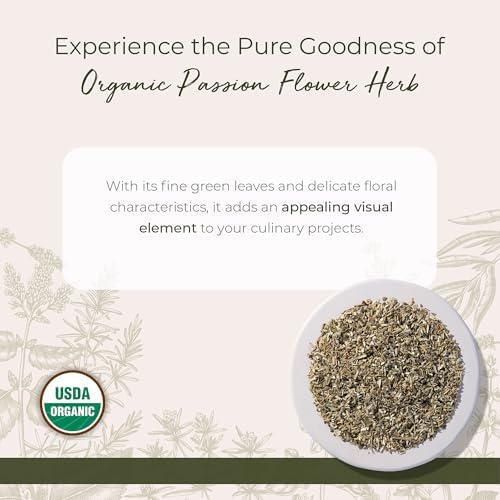 Starwest Botanicals Organic Passion Flower - Dried Loose Leaf Herb for Tea, Herbal Blends, & Smoothies, Natural Passiflora Incarnata, Cut & Sifted, Certified Kosher, Non-GMO - 4 oz Pouch