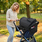 Universal Stroller Sun Shade Cover Stroller Canopy Awning for Pushchair Pram Baby Buggy Parasol Sun Umbrella with Pockets Mesh Window Adjustable Retractable
