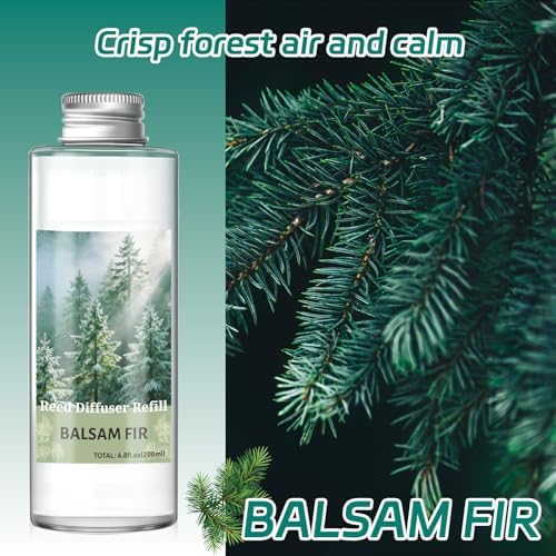 SCENTORINI Reed Diffuser Oil Refill, Balsam Fir Essential Oil 6.76 Fl Oz, Natural Long Lasting Aromatherapy Fragrance Oil for Home Bedroom Bathroom Office Spa Air Freshener Home Decor